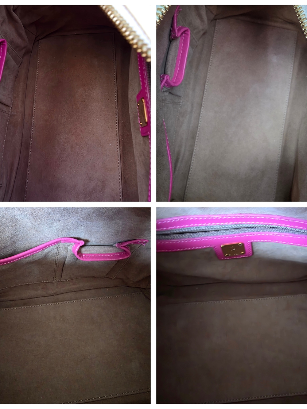 MCM Princess Lion White Satchel with Pink Handles & Trim W/ Gold Hardware - Picture 10 of 14